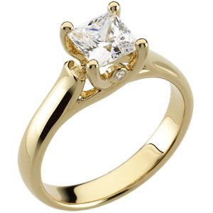 Woven Solitaire Engagement Ring Mounting with Accent