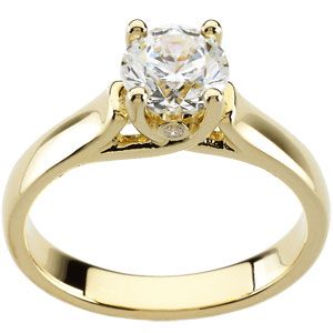 Woven Solitaire Engagement Ring Mounting with Accent