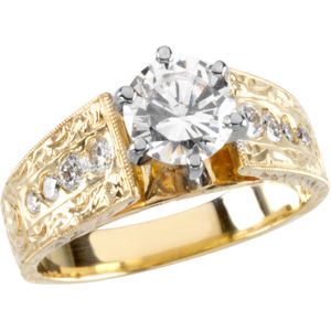 Hand Engraved Engagement Base Ring Mounting