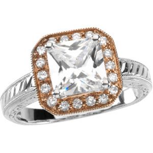 Hand Engraved Engagement Ring Mounting
