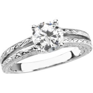 Hand Engraved Engagement Ring Mounting