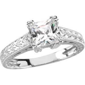 Hand Engraved Engagement Mounting or Matching Bands