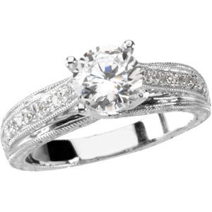 Hand Engraved Engagement Mounting or Matching Band