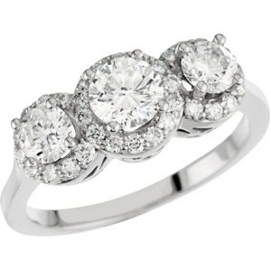 Three-Stone Semi-mount Engagement Ring