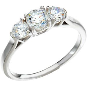 Three-Stone Semi-mount Engagement Ring
