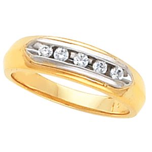 5-Stone Ladies or Gents Wedding Band Mounting