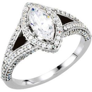 Halo-Style Split Shank Engagement Ring Mounting