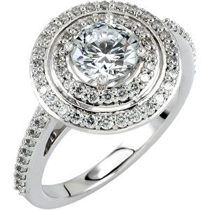 Semi-Mount Round Entourage Engagement Ring or Band