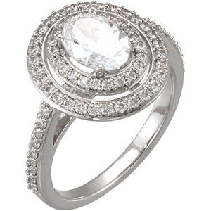 Halo-Styled Semi-Mount Engagement Ring or Band