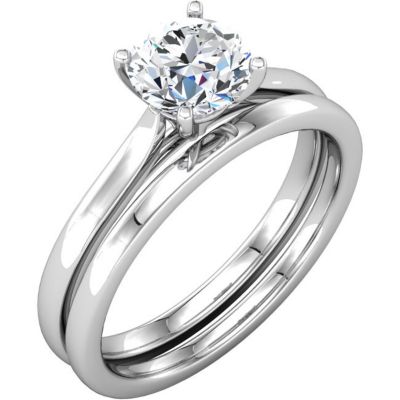 Round Shape Solitaire Engagement Ring or Band
