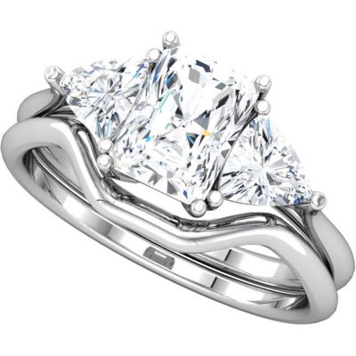 BRIDAL RADIANT CUT ENGAGMENT RING MOUNTING