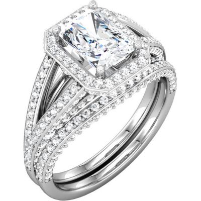 RADIANT SPLIT SHANK ENGAGEMENT RING MOUNTING
