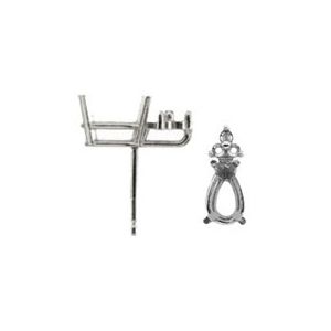 4-Prong Pear Earring with Trio Accent & .030