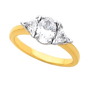 3-Stone Engagement Ring Mounting & Band
