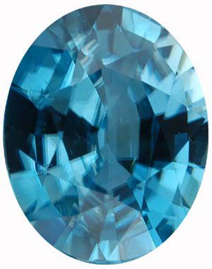 Oval Genuine Blue Zircon (Black Box)