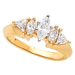 Engagement Ring Mounting with Accented Stones