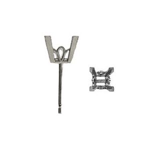 V-Prong Square / Princess Scroll Setting&reg; Earring with .030