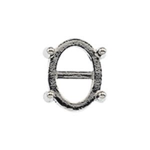 Oval Cabochon 4-Prong Low Base Setting for Earring
