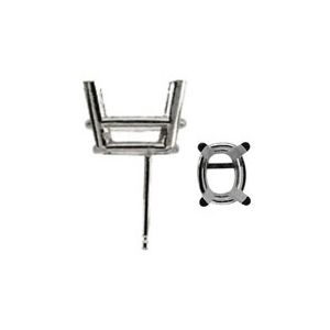 4-Prong Antique Cushion Earring with .030
