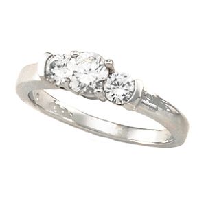 3-Stone Anniversary Ring Mounting for Round Gemstones