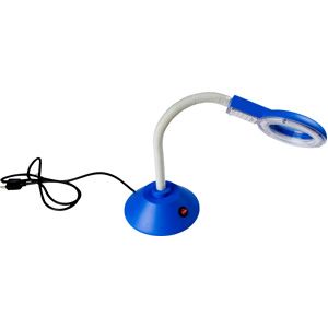 Blue Desk-Top Magnifier Lamp