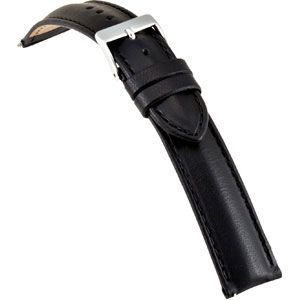 18mm Men's Regular Black Select Matte Bridle Leather Watch Strap