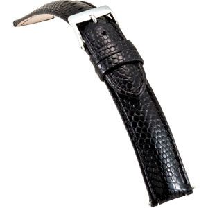 19mm Men's Regular Black Select Embossed Lizard Leather Watch Strap