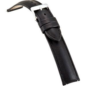 19mm Men's Regular Black Select Water-Resistant Leather Watch Strap