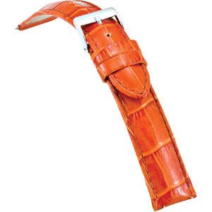 18mm Men's Regular Honey Select Embossed Alligator Leather Watch Strap