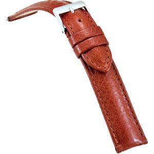 18mm Men's Regular Honey Select Nappa Platinum Leather Watch Strap