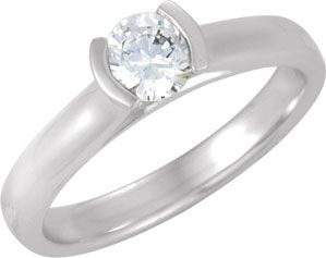 Round Solitaire Engagement Ring or Band Mounting