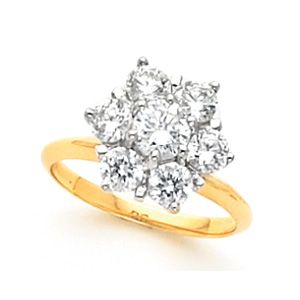 Seven Stone Cluster Style Engagement Mounting