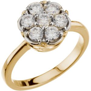 Seven Stone Cluster Style Engagement Mounting