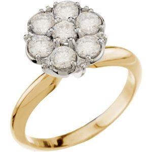 Seven Stone Cluster Style Engagement Mounting