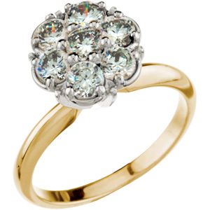 Seven Stone Cluster Style Engagement Mounting