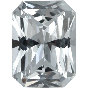 Emerald/Octagon Genuine White Sapphire (Black Box)