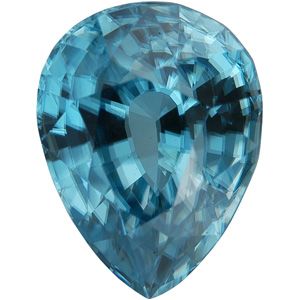 Pear Genuine Blue Zircon (Black Box)