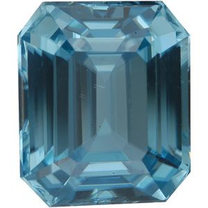 Emerald/Octagon Genuine Blue Zircon (Black Box)