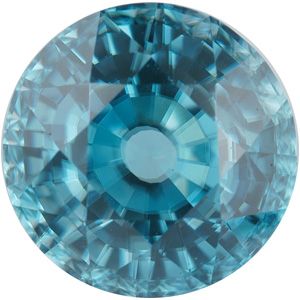 Round Genuine Blue Zircon (Black Box)