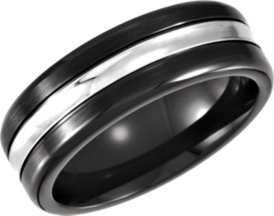 Cobalt Grooved  Band with Black PVD