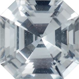 Modified Square Genuine White Sapphire (Black Box)