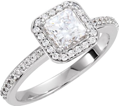 Halo-Style Engagement Ring Mounting 