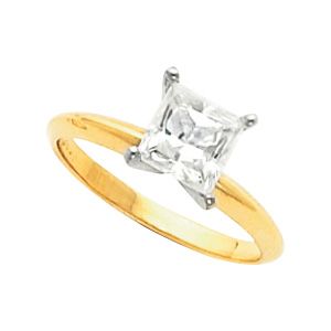 4-Prong Light Shank Princess Solitaire Mounting