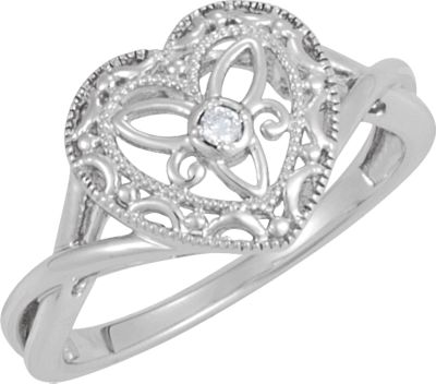 .025 ct tw Diamond Heart Ring