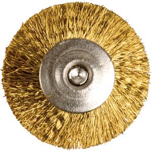 Mounted Brass Crimped Wire Brushes - 3/4