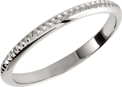 Laser Engraved Wedding Band for Solitaire