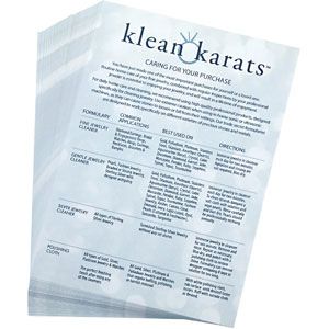 Klean Karats Caring for Your Purchase Cards