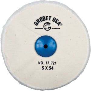 Finex Combed White Muslin Buffs with Plastic Center 54 Ply / 5