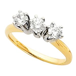 3-Stone Anniversary Ring Mounting for Round Gemstones