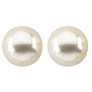 14kt White 5mm White Akoya Cultured Pearl Earrings
